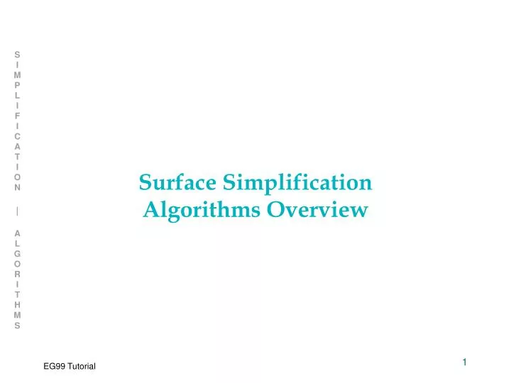 surface simplification algorithms overview