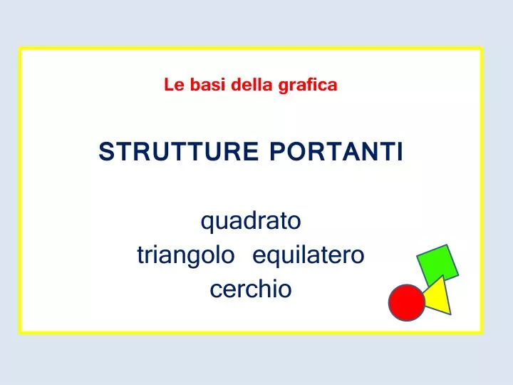 le basi della grafica strutture portanti quadrato triangolo equilatero cerchio