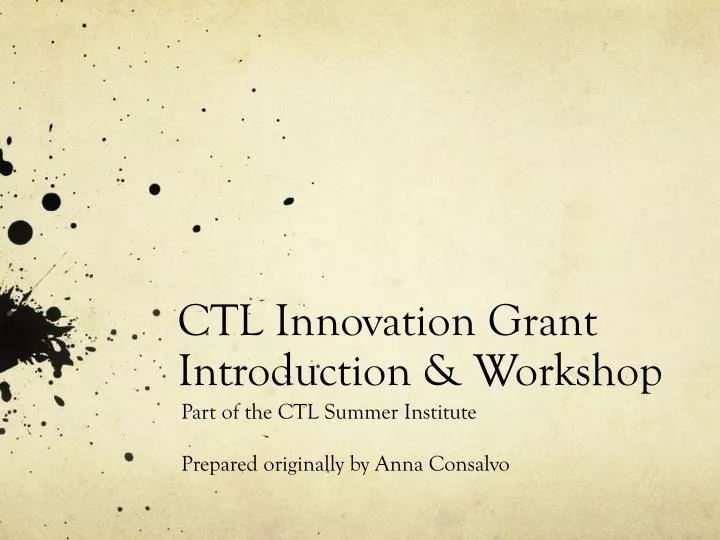 ctl innovation grant introduction workshop