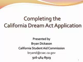 Completing the California Dream Act Application