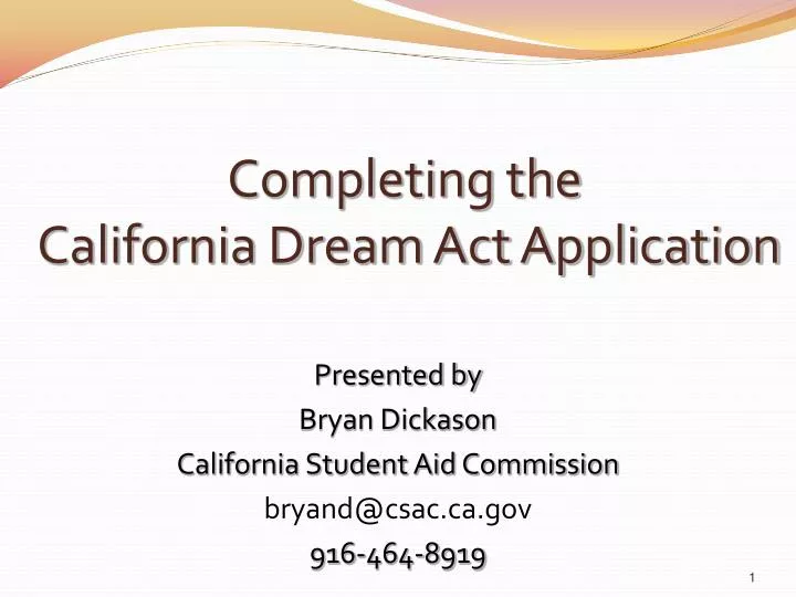 completing the california dream act application