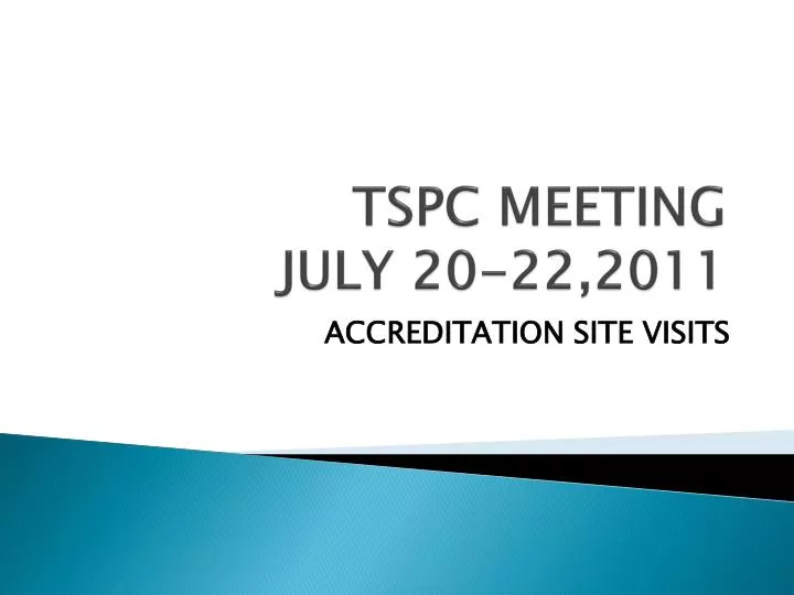 tspc meeting july 20 22 2011