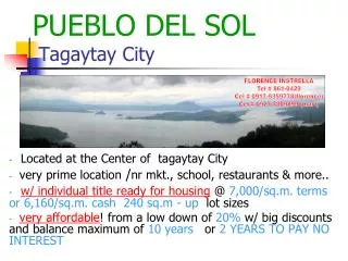 PUEBLO DEL SOL Tagaytay City