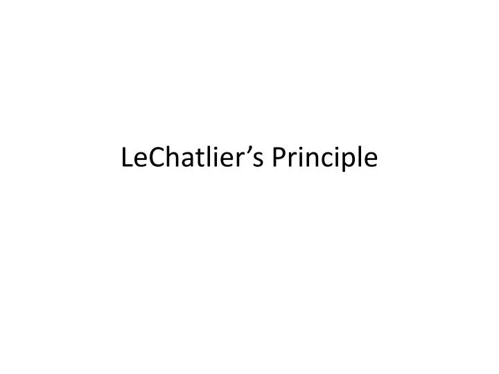 lechatlier s principle