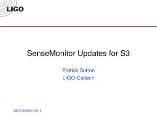 SenseMonitor Updates for S3