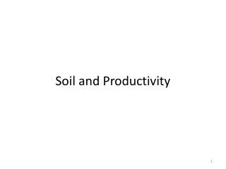 Soil and Productivity