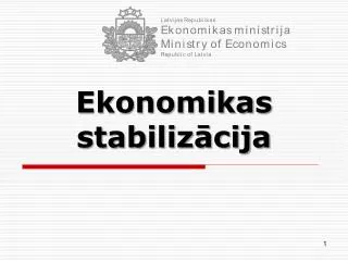 Ekonomikas stabilizācija