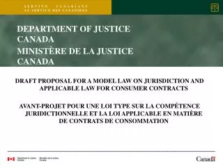 DRAFT PROPOSAL FOR A MODEL LAW ON JURISDICTION AND APPLICABLE LAW FOR CONSUMER CONTRACTS