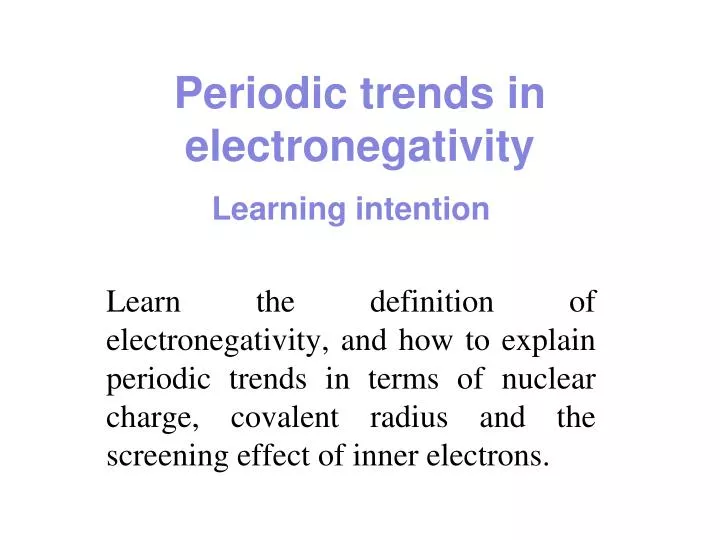 periodic trends in electronegativity