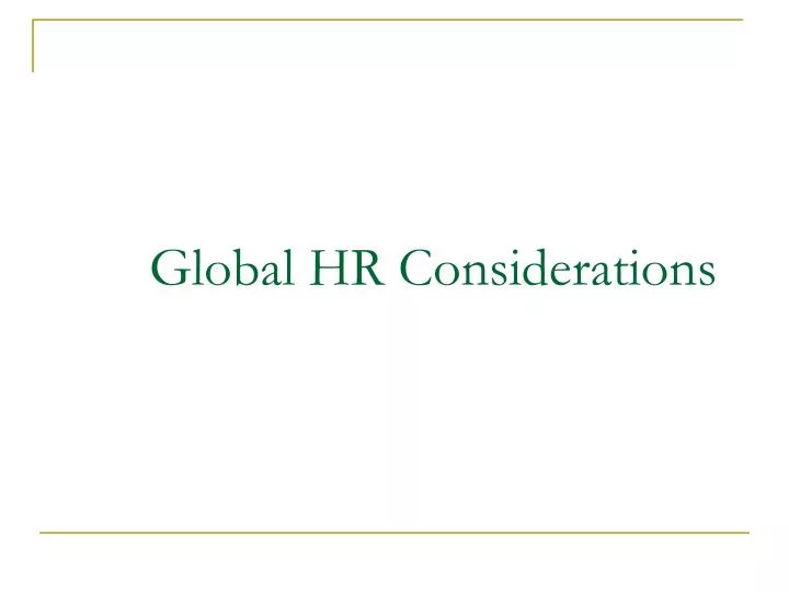 global hr considerations