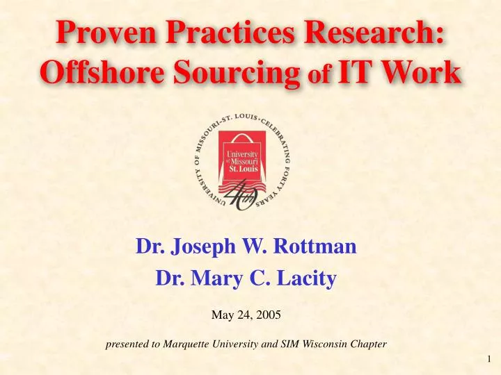 proven practices research offshore sourcing of it work