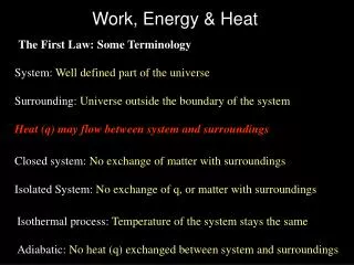Work, Energy &amp; Heat