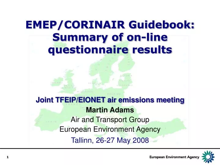 emep corinair guidebook summary of on line questionnaire results