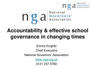 Accountability &amp; effective school governance in changing times