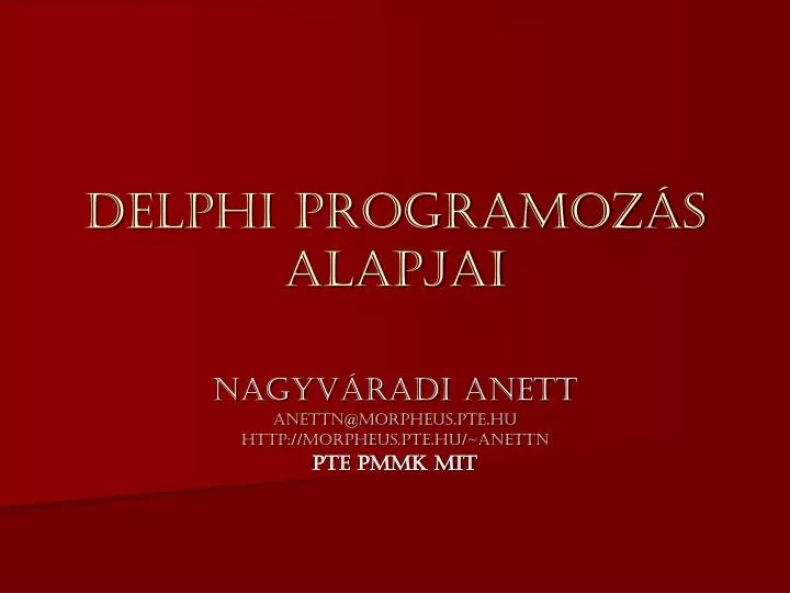 delphi programoz s alapjai