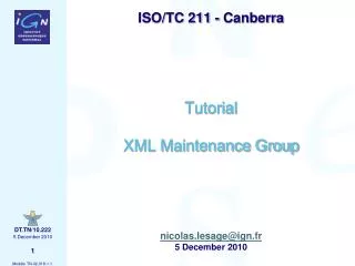 Tutorial XML Maintenance Group