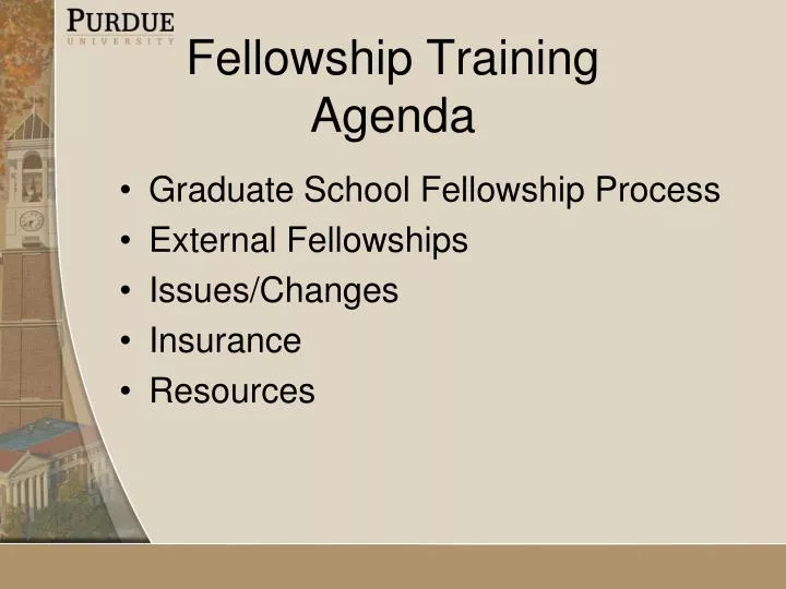 fellowship training agenda
