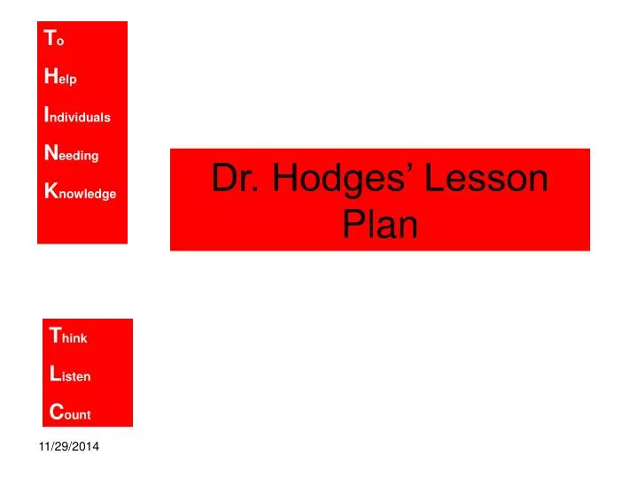 dr hodges lesson plan