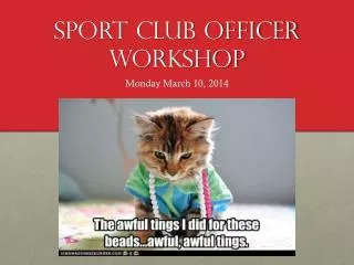 Sport Club Officer Workshop