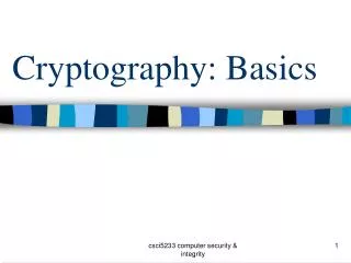 Cryptography: Basics