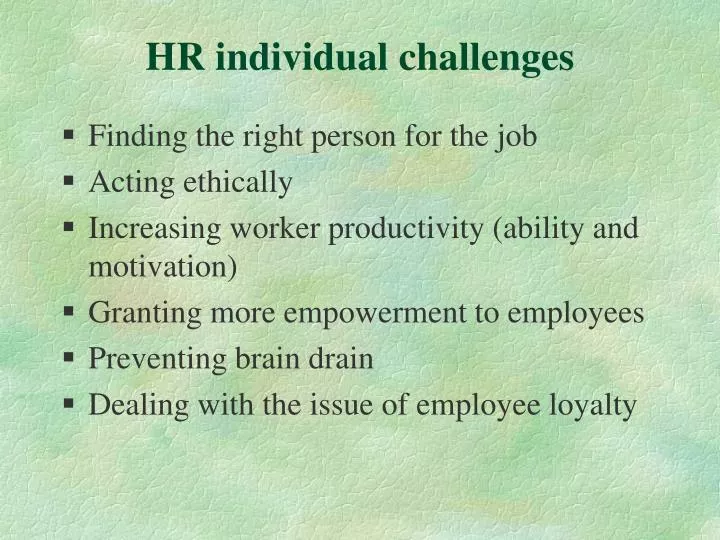 hr individual challenges