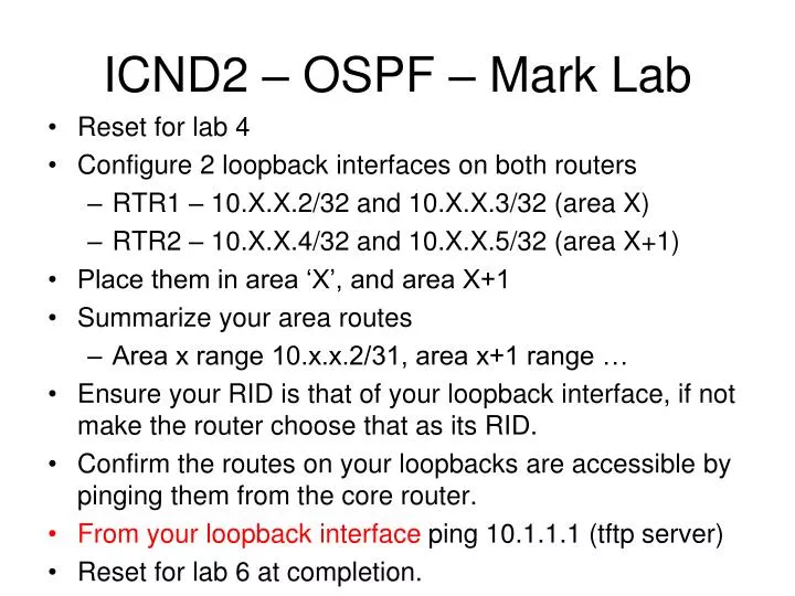 icnd2 ospf mark lab