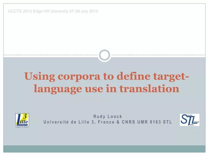 using corpora to define target language use in translation