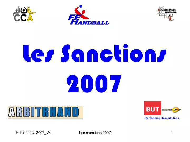 les sanctions 2007