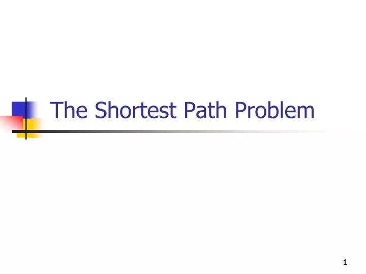 the shortest path problem