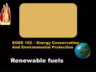 Renewable fuels