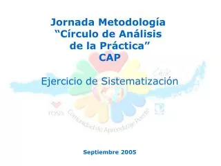Jornada Metodología “Círculo de Análisis de la Práctica” CAP Ejercicio de Sistematización