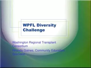 WPFL Diversity Challenge