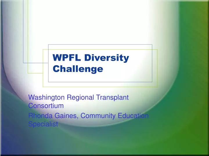 wpfl diversity challenge