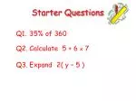 Starter Questions - slide 1