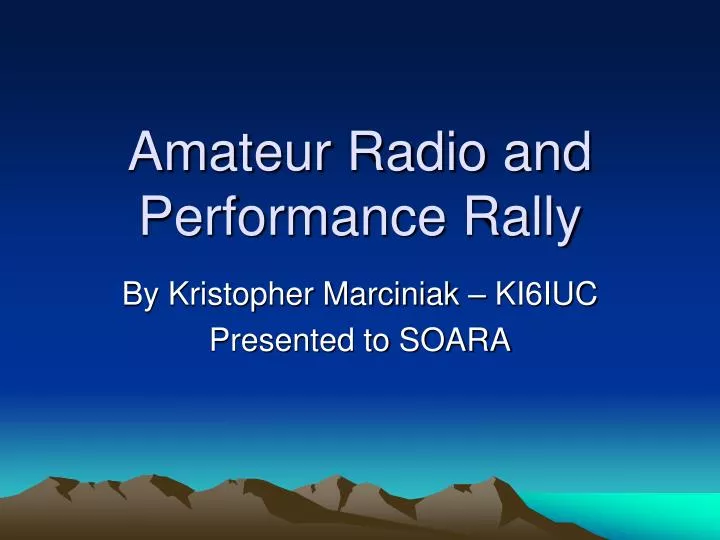 amateur radio and performance rally