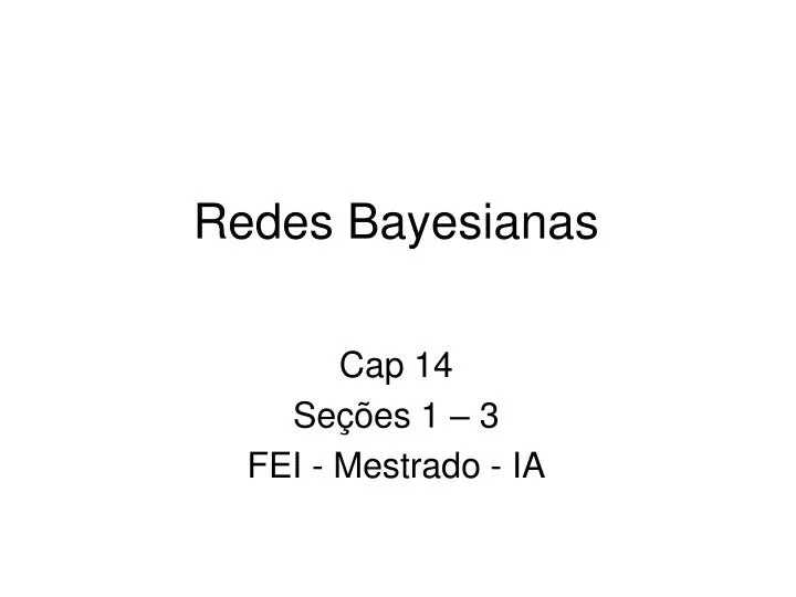 redes bayesianas