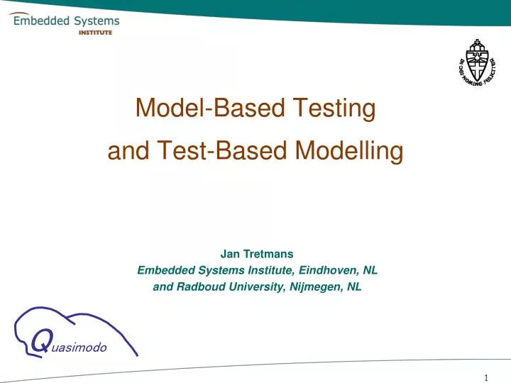 model based testing and test based modelling