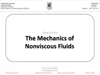 (Chap.13 p.315) The Mechanics of Nonviscous Fluids