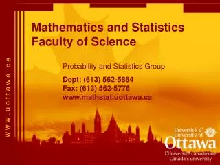 Mathematics and Statistics Faculty of Science