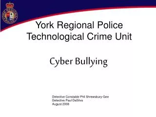 York Regional Police Technological Crime Unit