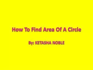 How To Find Area Of A Circle