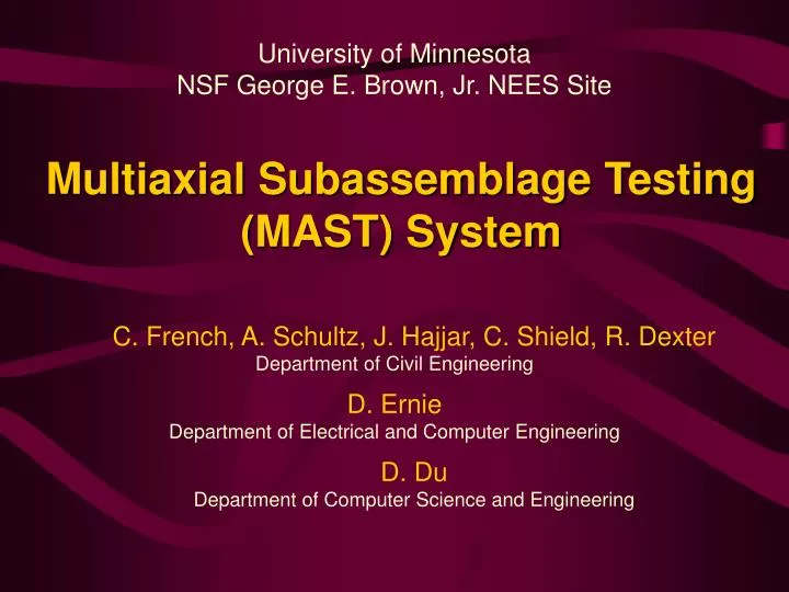 multiaxial subassemblage testing mast system