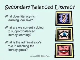 Secondary Balanced Literacy