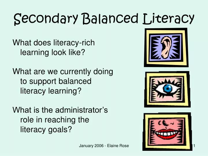 secondary balanced literacy