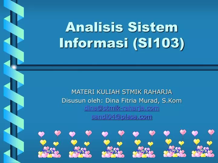 analisis sistem informasi si103