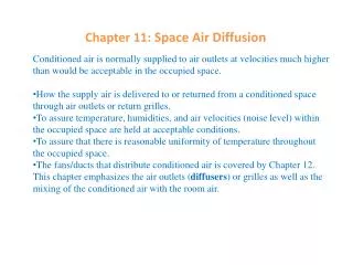 Chapter 11: Space Air Diffusion