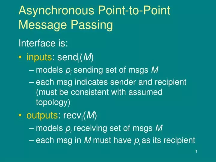 asynchronous point to point message passing