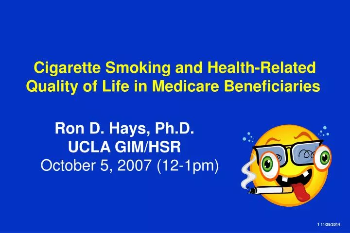 cigarette smoking and health related quality of life in medicare beneficiaries