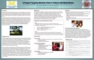 A Program Targeting Metabolic Risks in Patients with Mental Illness