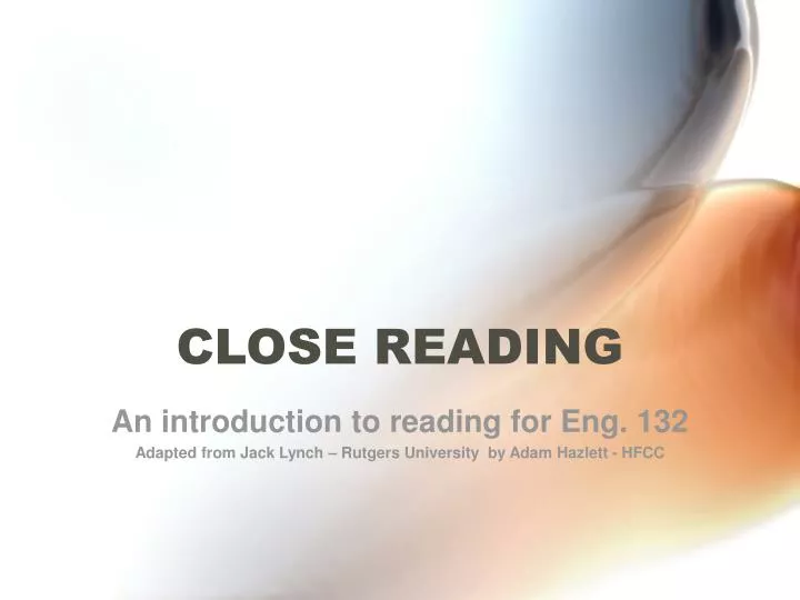 close reading